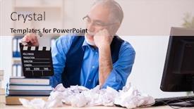  Presentation with writing - Beautiful presentation theme featuring old-male-author-writing-screenplay backdrop and a soft green colored foreground