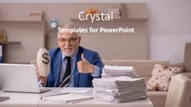  Presentation with home - PPT theme featuring old-male-boss-working background and a  colored foreground