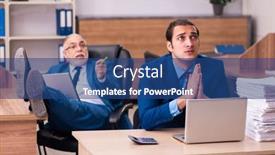  Presentation with old young - Audience pleasing PPT layouts consisting of old-male-boss backdrop and a ocean colored foreground