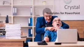  Presentation with old young - Audience pleasing slide deck consisting of old-male-boss backdrop and a soft green colored foreground