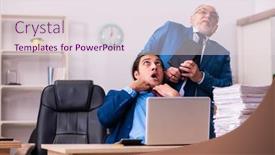  Presentation with old young - Colorful presentation theme enhanced with old-male-boss backdrop and a sky blue colored foreground