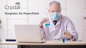  Presentation with lab - Presentation theme with old-male-chemist-working background and a white colored foreground