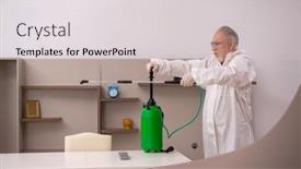  Presentation with pest control - Presentation design having old-male-contractor-doing-pest background and a lemonade colored foreground