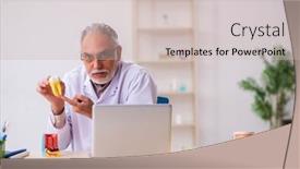  Presentation with clinic - Colorful PPT layouts enhanced with old-male-dentist-working backdrop and a soft green colored foreground
