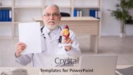  Presentation with cardiologist - Presentation theme consisting of old-male-doctor-cardiologist-working background and a  colored foreground