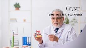  Presentation with dentist - Presentation featuring old-male-doctor-dentist-working background and a  colored foreground