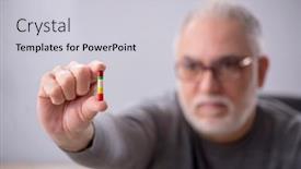  Presentation with bad - Presentation theme with old-male-doctor-feeling-bad background and a light gray colored foreground