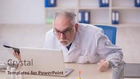  Presentation with telemedicine - PPT layouts featuring old-male-doctor-in-telemedicine background and a soft green colored foreground