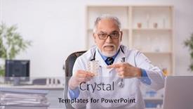  Presentation with male pharmacist - Theme with old-male-doctor-pharmacist background and a  colored foreground