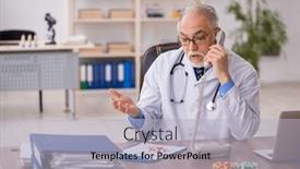  Presentation with male pharmacist - Presentation theme featuring old-male-doctor-pharmacist and a  colored foreground