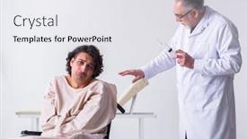 Presentation with psychiatrist - Cool new theme with psychiatrist and patient in wheel backdrop and a white colored foreground