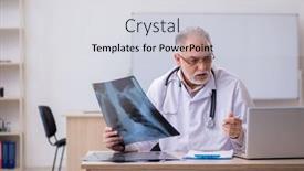  Presentation with radiologist - Beautiful slide deck featuring old-male-doctor-radiologist-working backdrop and a light gray colored foreground