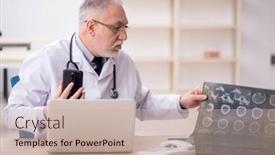  Presentation with radiologist - Slides having old-male-doctor-radiologist-working background and a soft green colored foreground
