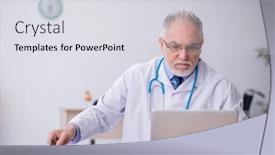  Presentation with radiologist - Presentation having old-male-doctor-radiologist-working background and a sky blue colored foreground