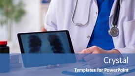  Presentation with radiologist - Slide set consisting of old-male-doctor-radiologist background and a ocean colored foreground