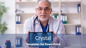  Presentation with radiologist - Cool new PPT theme with old-male-doctor-radiologist backdrop and a ocean colored foreground