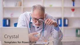  Presentation with clinic - Theme featuring old-male-doctor-working background and a  colored foreground