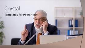  Presentation with workplace accident - Theme enhanced with old-male-employee-after-accident background and a  colored foreground