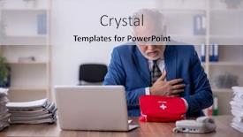  Presentation with bad - Presentation enhanced with old-male-employee-feeling-bad background and a sky blue colored foreground