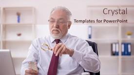  Presentation with bad - Presentation enhanced with old-male-employee-feeling-bad background and a coral colored foreground