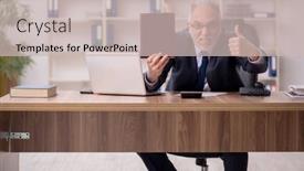  Presentation with old book - Cool new PPT layouts with old-male-employee-holding-book backdrop and a soft green colored foreground