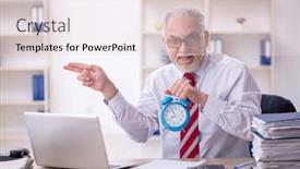  Presentation with time management - Presentation consisting of old-male-employee-in-time background and a lemonade colored foreground