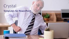  Presentation with employee - Slide deck consisting of old-male-employee-suffering background and a sky blue colored foreground