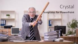  Presentation with unhappy - Amazing PPT layouts having old-male-employee-unhappy backdrop and a light gray colored foreground