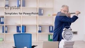  Presentation with unhappy - Presentation design having old-male-employee-unhappy background and a lemonade colored foreground