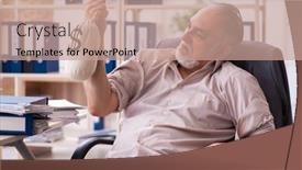  Presentation with employee retirement - Amazing presentation theme having old-male-employee-with-moneybag backdrop and a coral colored foreground