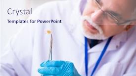  Presentation with tv screens noise on old - Slide set featuring old-male-expert-criminologist-working background and a sky blue colored foreground