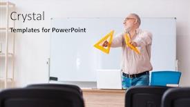  Presentation with geometry - Audience pleasing slide set consisting of old-male-geometry-teacher backdrop and a white colored foreground