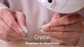  Presentation with workshop - Slide set consisting of old-male-jeweler-at-workshop background and a coral colored foreground