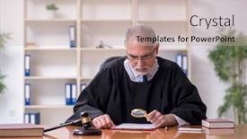  Presentation with judge - Cool new theme with old-male-judge-working backdrop and a soft green colored foreground