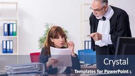  Presentation with old young - Presentation theme with old-male-judge background and a ocean colored foreground