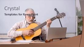  Presentation with old music - Presentation with old-male-music-teacher background and a sky blue colored foreground