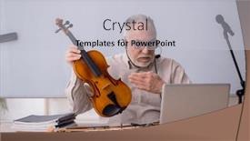  Presentation with old music - Presentation with old-male-music-teacher background and a light gray colored foreground