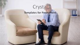  Presentation with room - PPT theme enhanced with old-male-psychologist-sitting background and a sky blue colored foreground