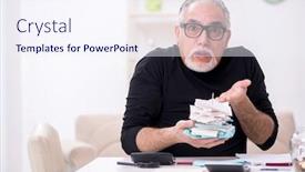  Presentation with budget - Slides enhanced with old-male-retired-in-budget background and a sky blue colored foreground