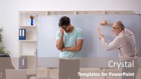  Presentation with old young - PPT layouts featuring old-male-teacher-and-young background and a coral colored foreground