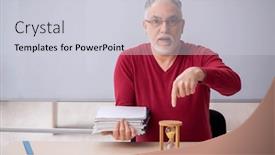  Presentation with time management - Slides having old-male-teacher-in-time background and a lemonade colored foreground