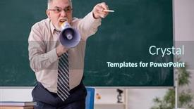  Presentation with teacher - Beautiful PPT layouts featuring old-male-teacher backdrop and a ocean colored foreground