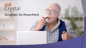  Presentation with pipe - PPT theme consisting of old-male-writer-smoking-pipe background and a white colored foreground