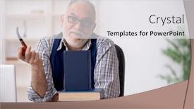  Presentation with pipe - Presentation theme featuring old-male-writer-smoking-pipe background and a white colored foreground