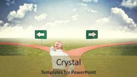  Presentation with way - PPT theme enhanced with old man and two way background and a gold colored foreground