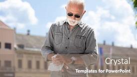  Presentation with cleaning day - Slide deck enhanced with old-man-cleaning-hands background and a gray colored foreground