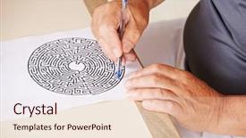  Presentation with old man - Audience pleasing theme consisting of old man doing memory training backdrop and a lemonade colored foreground