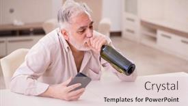  Presentation with drinking alcohol - PPT theme enhanced with old-man-drinking-alcohol background and a lemonade colored foreground