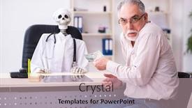  Presentation with old man - Beautiful slides featuring old-man-giving-money backdrop and a mint green colored foreground