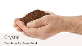  Presentation with old man - PPT theme consisting of old-man-hands-and-land background and a lemonade colored foreground